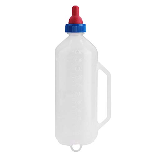 Felenny Lammmilchflasche mit abnehmbarem Nippel Schaf Lamm Flaschenhalter Baby Ziege Milch Fütterung Feeder Stillgriff Flasche (1L) von Felenny