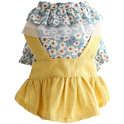 Felenny Pet Kleid Hemd Welpen Rock Hund Kleid Cute Pet Kleidung Sommer Bekleidung Floral Zwei-Legged Strap Kleid für Katzen Hunde Hochzeit Pet Party Fotografie Täglichen Verschleiß von Felenny