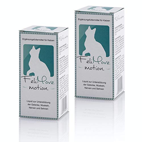 FeliMove 2 Packungen Motion (2 x 60 ml) Ergänzungsfuttermittel für Junge und alte Katzen mit Problemen von Gelenken, Sehnen, Bändern oder Knochen. von FeliMove