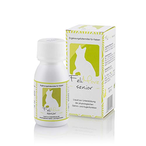 FeliMove Senior Liquid (60 ml) | für Katzen Senioren mit DHA, Ginkgo, B12, FloraGlo | Unterstützung für Augen und Gehirn im Alter von FeliMove