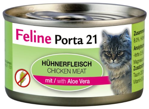 Feline Porta Katzenfutter Feline Porta 21 Huhn plus Aloe 90 g, 12er Pack (12 x 90 g) von Feline