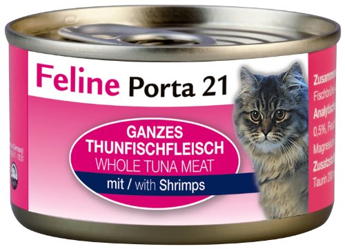 Feline Porta Katzenfutter Feline Porta 21 Thunfisch plus Shrimps 90 g, 12er Pack (12 x 90 g) von Feline
