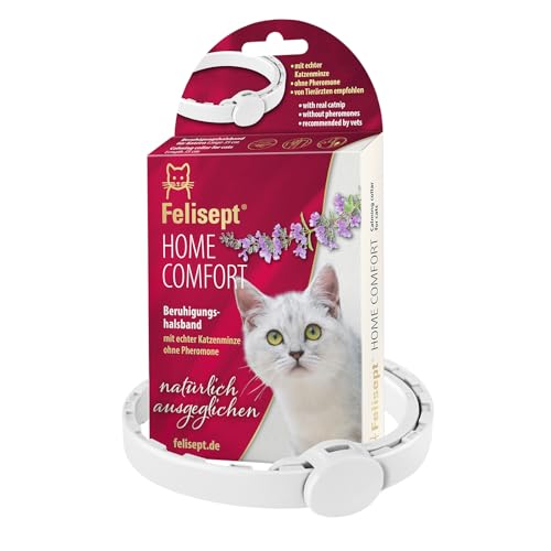 Felisept Home Comfort Beruhigungshalsband - Beruhigungsmittel für Katzen - Katzen Beruhigungsmittel mit natürlicher Katzenminze & ohne Pheromone Katzen von Felisept