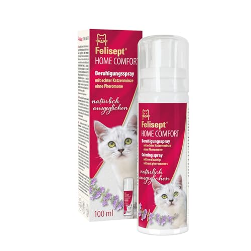Felisept Home Comfort Beruhigungsspray 100ml Beruhigungsmittel für Katzen - Katzenminze Spray - Mit natürlicher Katzenminze - Anti Kratz Spray Katzen - Katzen Beruhigungsmittel - Ohne Pheromone Katzen von Felisept