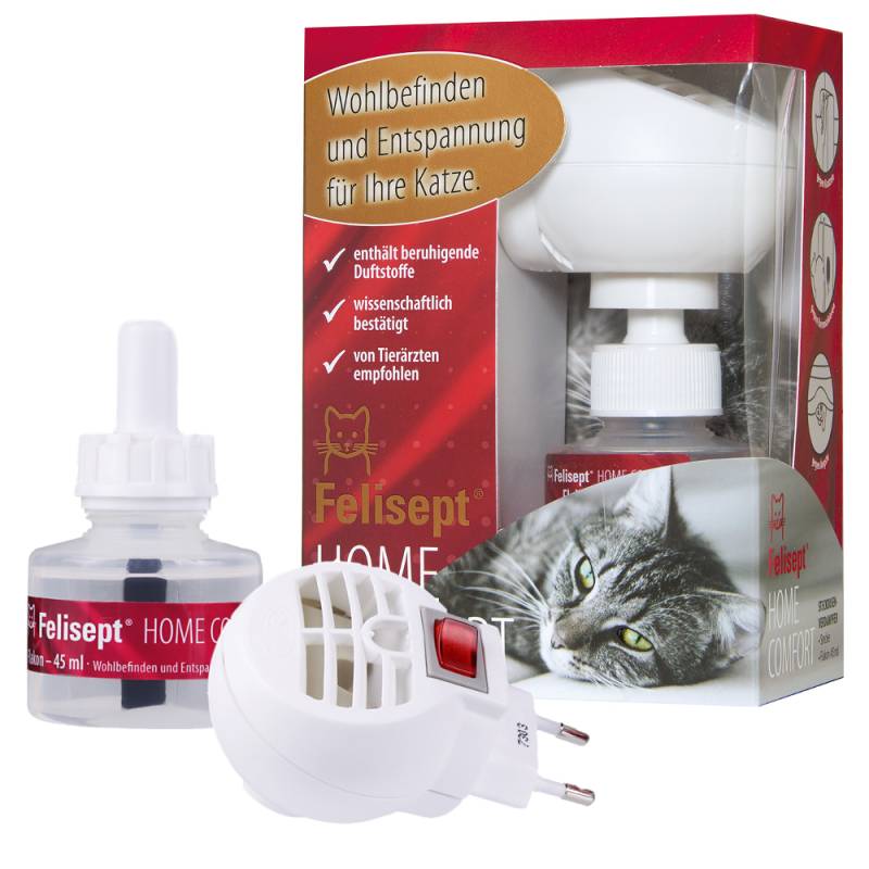 Felisept Home Comfort Set - Beruhigung für Katzen - Set aus Verdampfer für Steckdose + Flakon 45 ml von Felisept