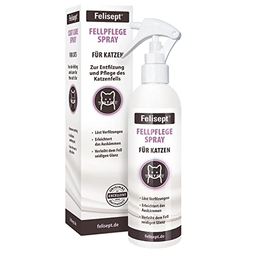 Felisept Fellpflegespray für Katzen 250ml - Entfilzungsspray Katze - Milbenspray Katze - Katze verfilztes Fell entfernen - besonderer Schutz & Pflege für das Katzenfell gegen Grasmilben Katze von Felisept