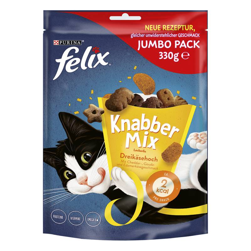 1 + 1 gratis! 2 x Felix Knuspersnacks - KnabberMix: Dreikäsehoch (2 x 330 g) von Felix