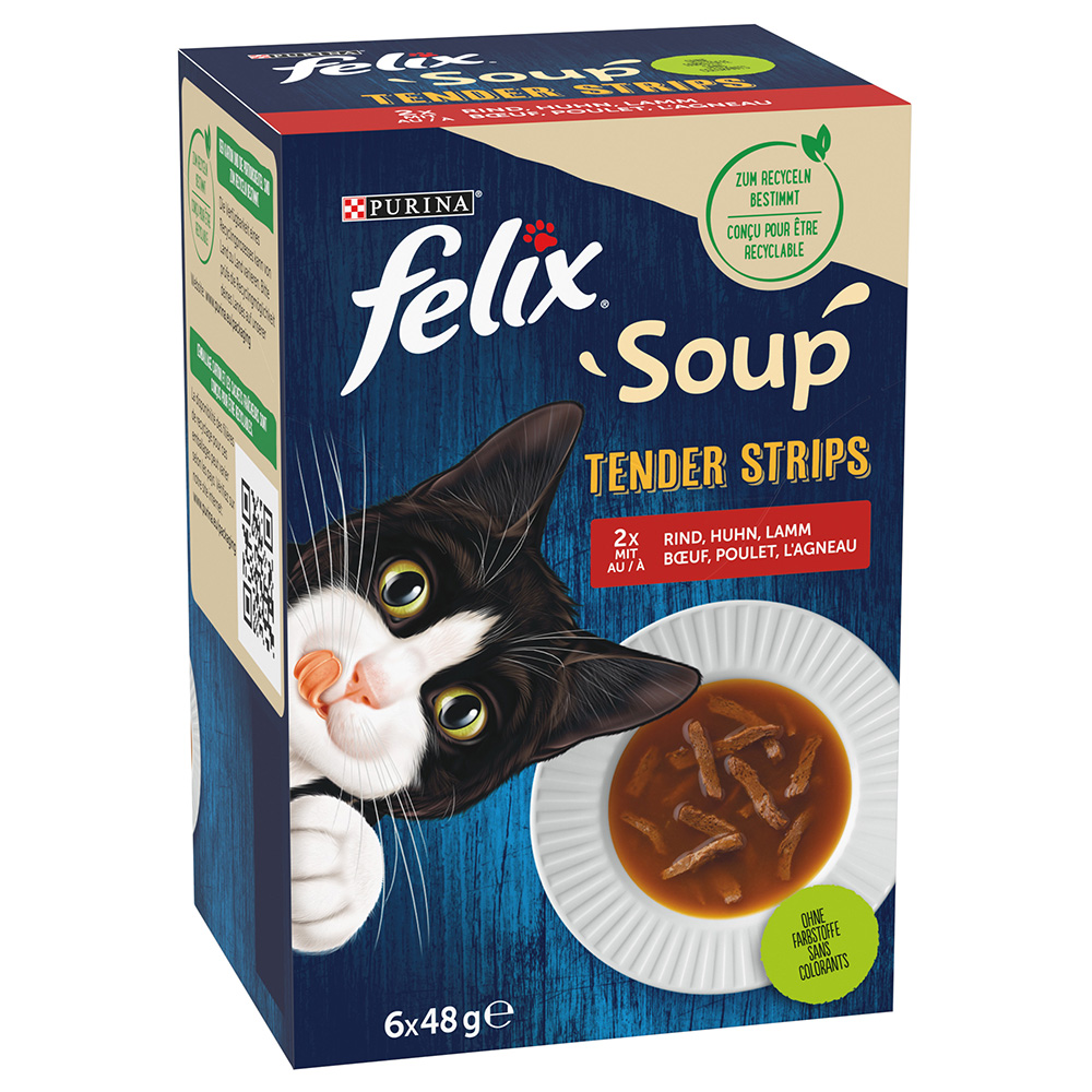 10 + 2 gratis! 12 x 48 g Felix Soup - Filet: Geschmacksvielfalt vom Land von Felix