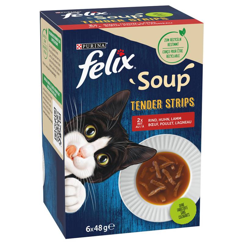 10 + 2 gratis! 12 x 48 g Felix Soup - Filet: Geschmacksvielfalt vom Land von Felix