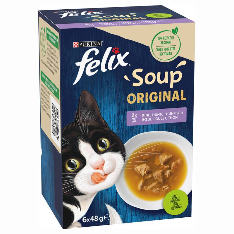 10 + 2 gratis! 12 x 48 g Felix Soup - Gemischte Vielfalt von Felix