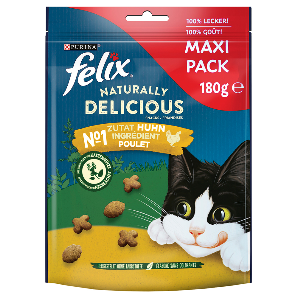 2 x Felix Leckerlis zum Sonderpreis! - Naturally Delicious Huhn & Katzenminze (2 x 180 g) von Felix