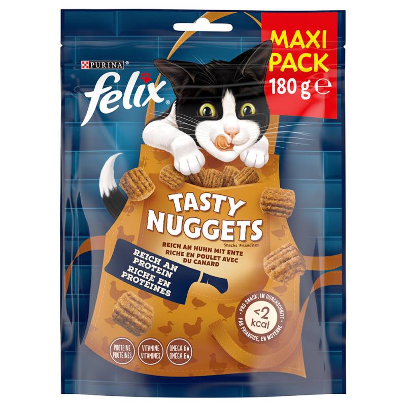 3 + 1 gratis! 4 x Felix Katzensnacks - Tasty Nuggets: Huhn und Ente (4 x 180 g) von Felix