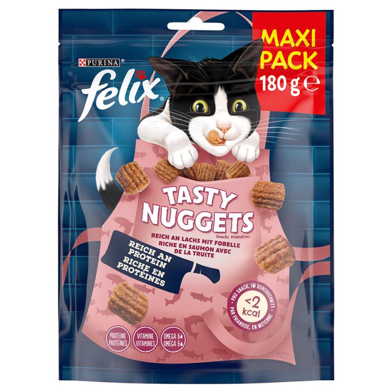 3 + 1 gratis! 4 x Felix Katzensnacks - Tasty Nuggets: Lachs und Forelle (4 x 180 g) von Felix