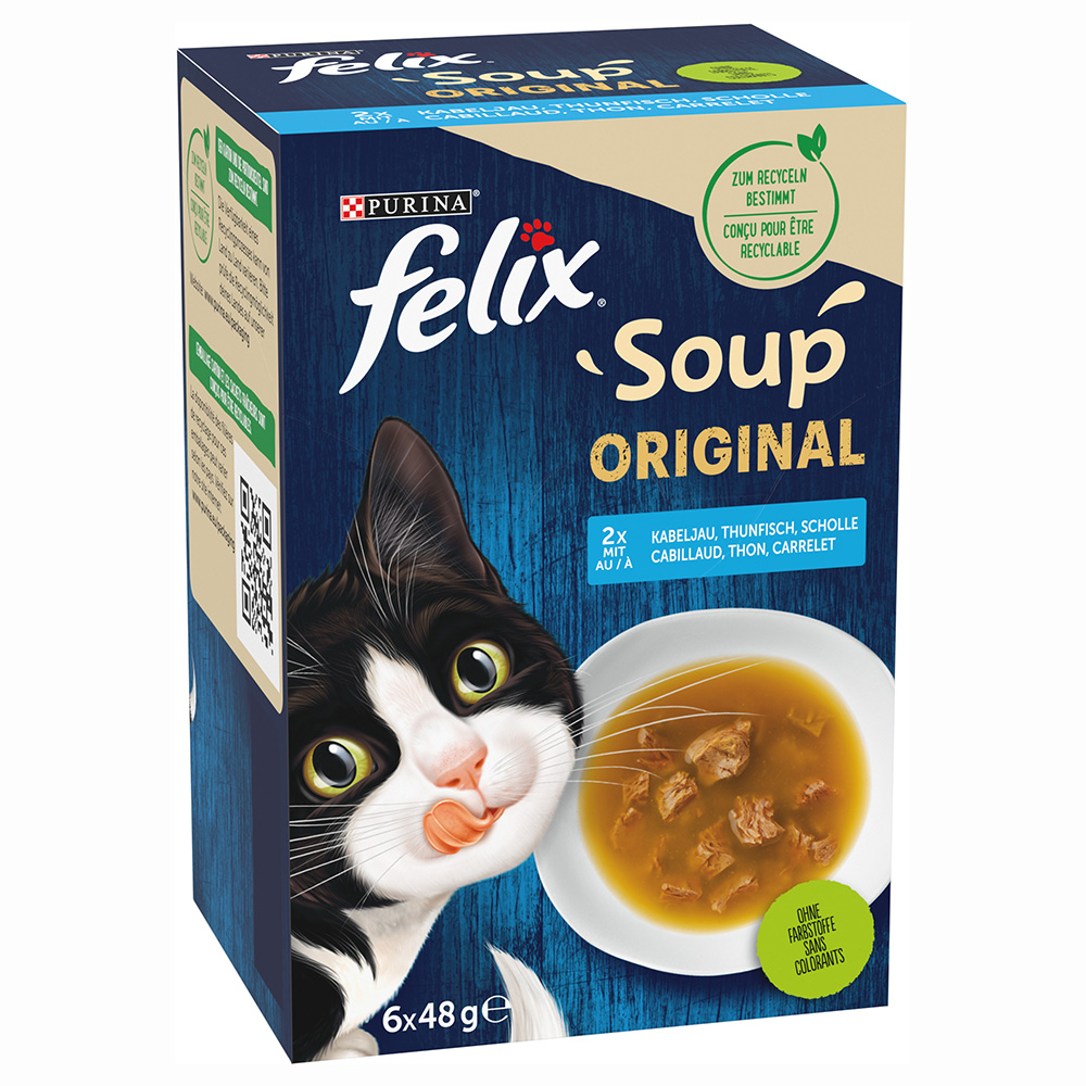 30 + 6 gratis! 36 x 48 g Felix Soup - Geschmacksvielfalt aus dem Wasser von Felix