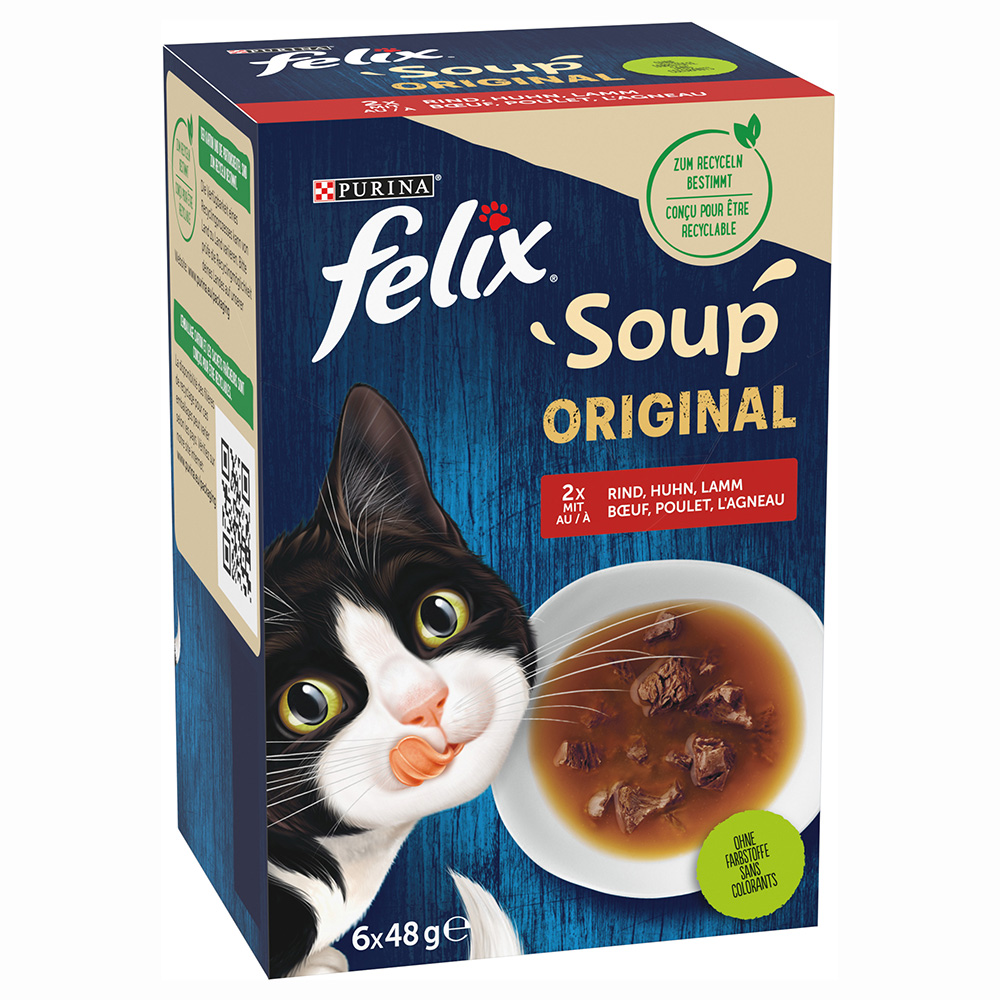 30 + 6 gratis! 36 x 48 g Felix Soup - Geschmacksvielfalt vom Land von Felix