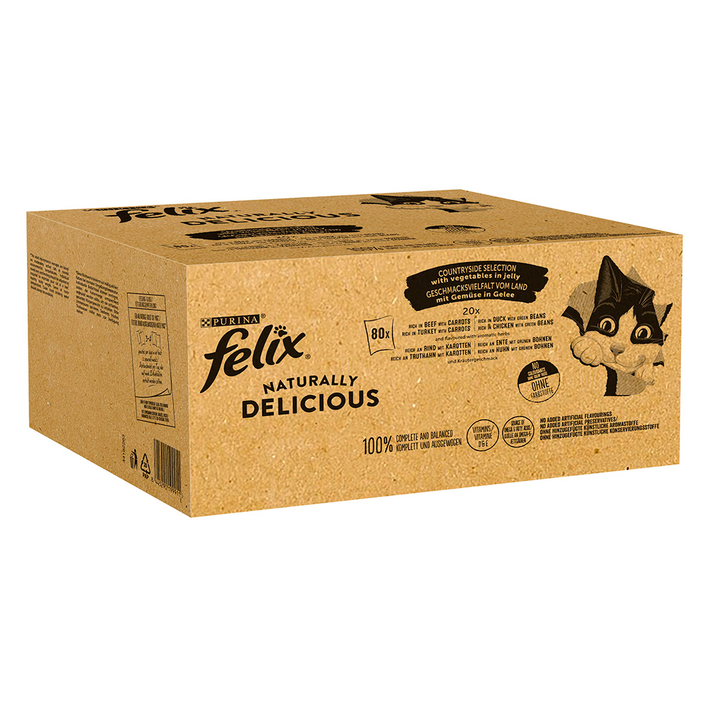 64 + 16 gratis! 80 x 85 g Felix Megapack - Naturally Delicious: Geschmacksvielfalt vom Land von Felix