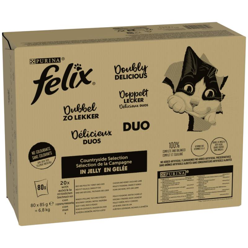 64 + 16 gratis! 80 x 85 g Felix Megapack - "So gut wie es aussieht" Doppelt Lecker Auswahl vom Land von Felix