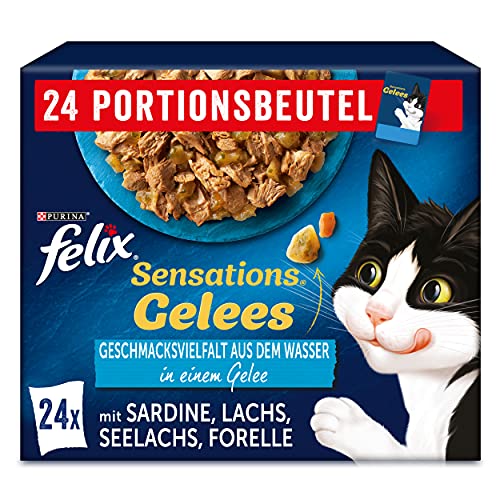 Felix Sensations Gelees Karma dla Kotów, 4er Pack (4 x 24 szt po 85g) von Felix