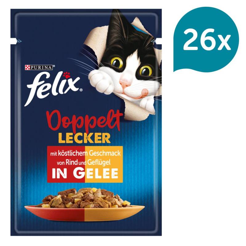 FELIX So gut wie es aussieht Doppelt Lecker in Gelee mit Rind und Geflügel 26x85g von Felix