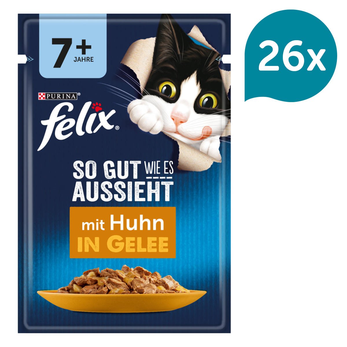 FELIX So gut wie es aussieht in Gelee Senior mit Huhn 26x85g von Felix