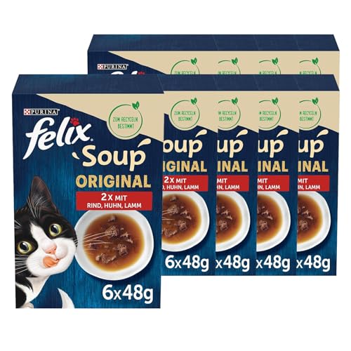 FELIX Soup, Suppe mit zarten Stückchen, Geschmacksvielfalt vom Land (8er Pack (8 x 6 x 48g)) von Felix