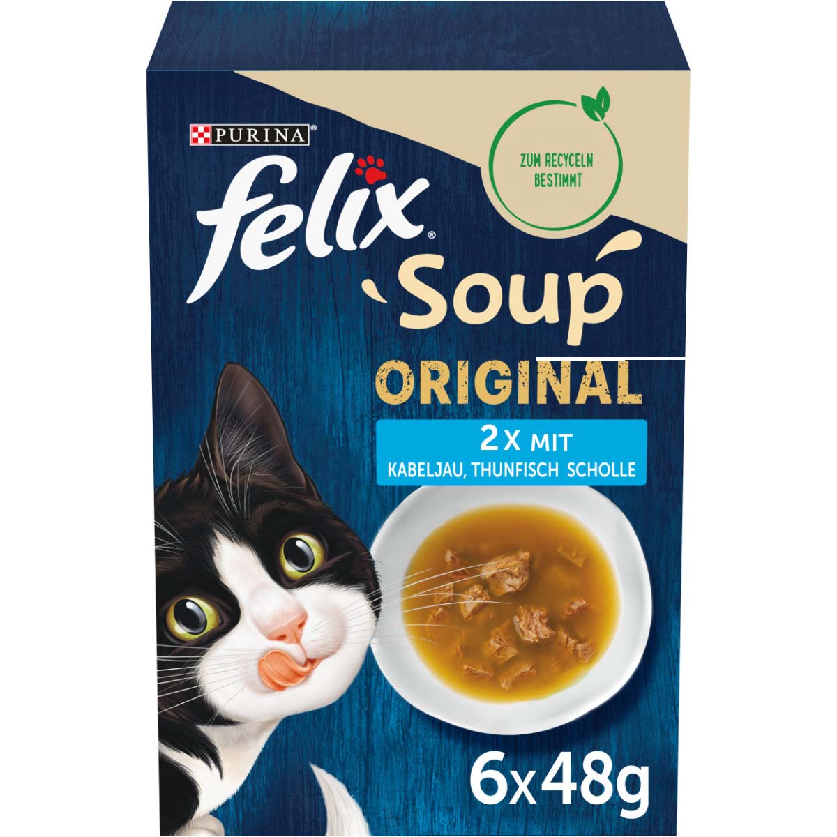 FELIX Soup Geschmacksvielfalt aus dem Wasser mit Kabeljau, Thunfisch und Scholle 8x6x48g von Felix