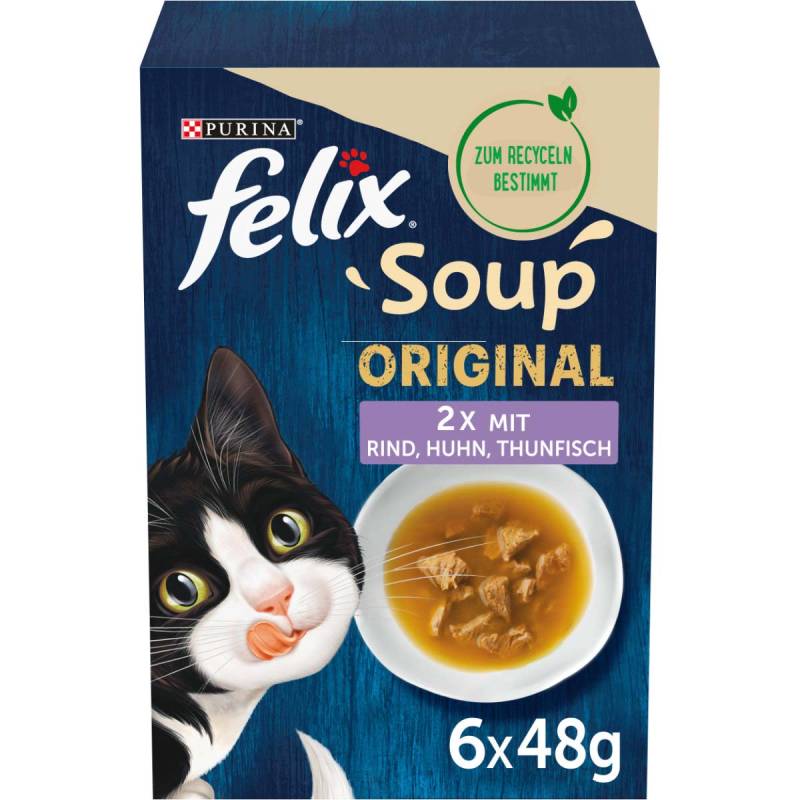 FELIX Soup Gemischte Vielfalt mit Rind, Huhn und Thunfisch 8x6x48g von Felix