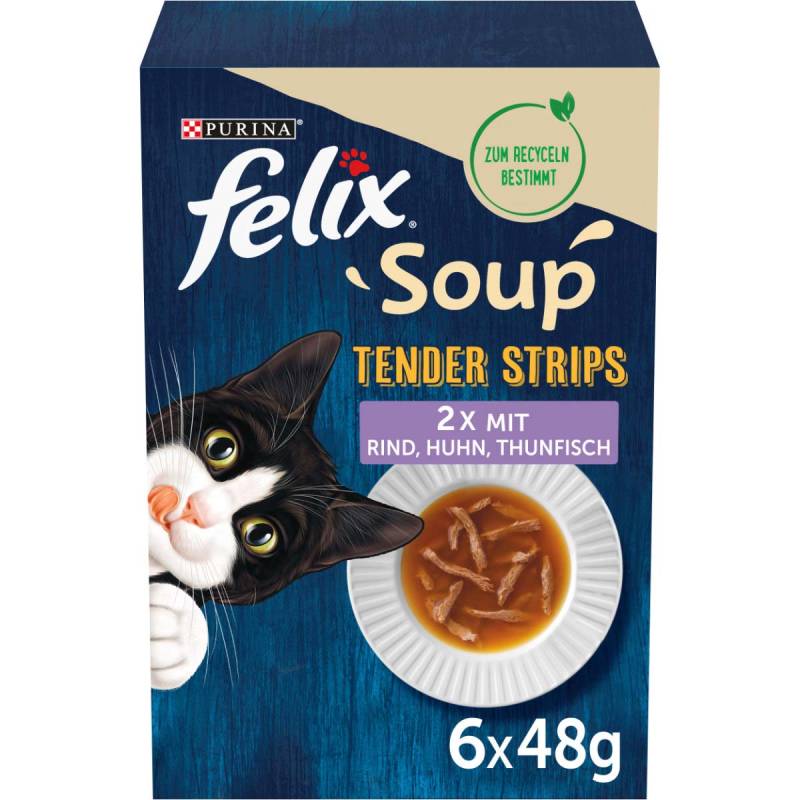 FELIX Soup Tender Strips Gemischte Vielfalt 6x48g von Felix