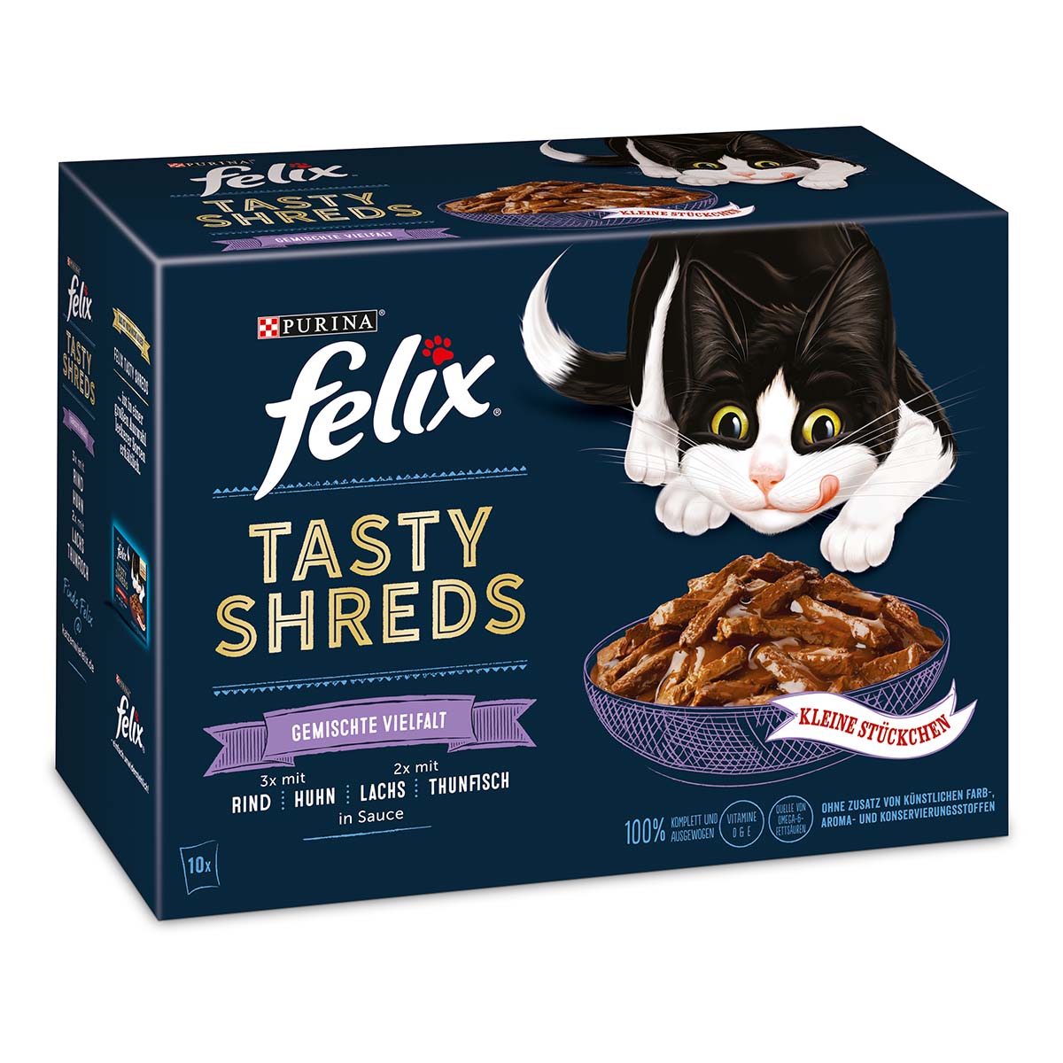 FELIX Tasty Shreds Gemischte Vielfalt 10x80g von Felix