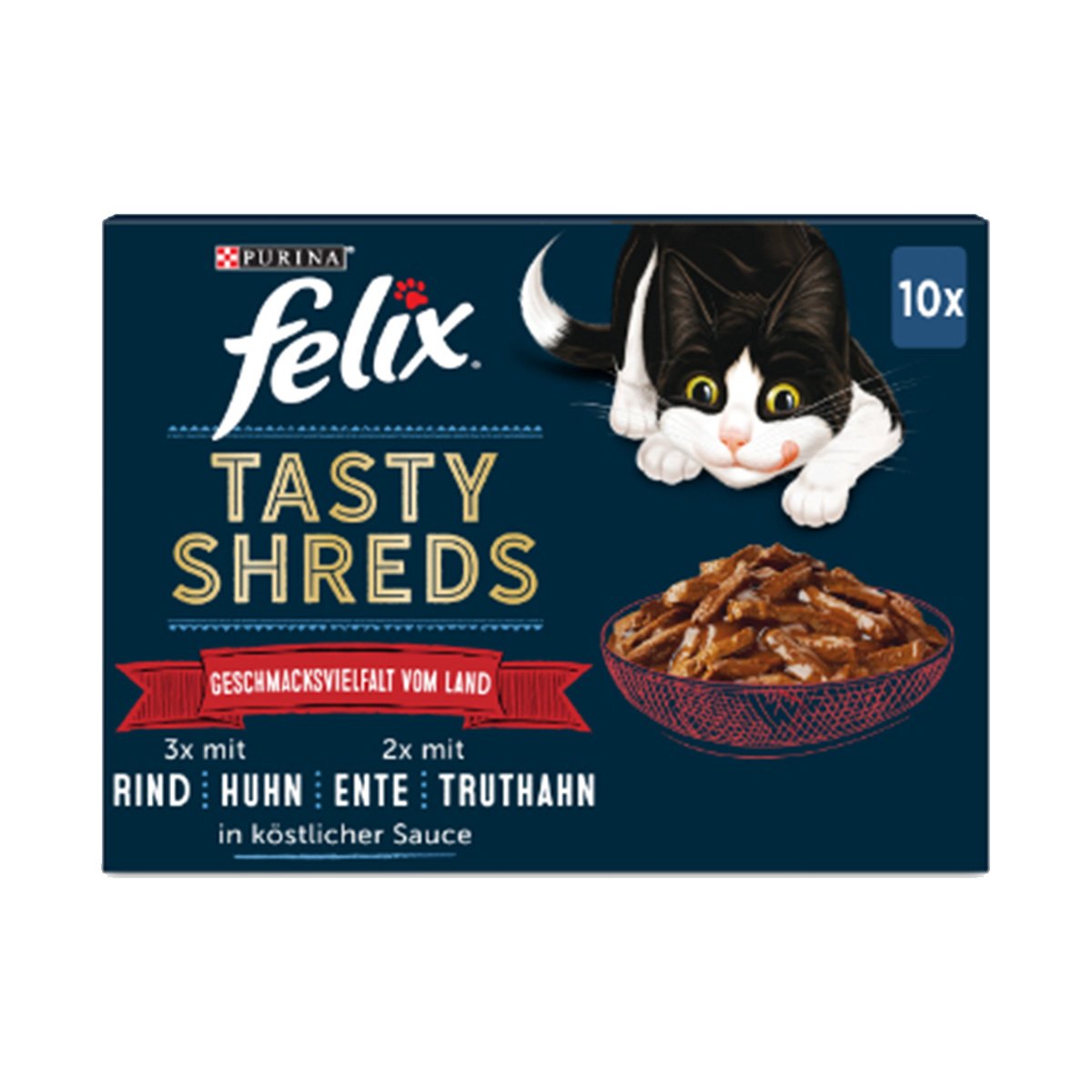 FELIX Tasty Shreds Geschmacksvielfalt vom Land 10x80g von Felix