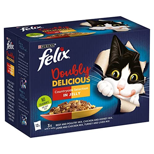 FELIX Doppelt leckere Fleischauswahl in Gelee Katzennassfutter 12x100g von Felix