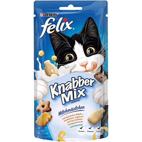 Felix KnabberMix Katzensnack Milchmäulchen, 8er Pack (8 x 60 g) von Felix