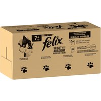 Jumbopack Felix "So gut wie es aussieht" Gelee 120 x 85 g - Senior (Rind, Lachs, Huhn, Thunfisch) von Felix