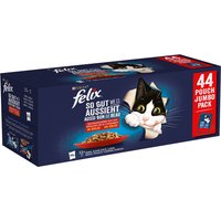 Felix ''So gut wie es aussieht'' 44 x 85 g - Fleischauswahl (Huhn, Rind, Ente, Lamm) von Felix