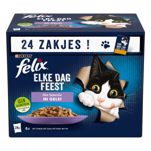 Felix So gut wie es aussieht Mix Selection mit Thunfisch, Lachs, Huhn in Gelee Katzen-Nassfutter 1 x (24 x 85 g) von Felix