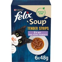 Felix Soup Tender Strips Suppe 6x48g Rind, Huhn, Thunfisch von Felix