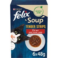 Felix Soup Tender Strips Suppe 6x48g Rind, Huhn, Lamm von Felix