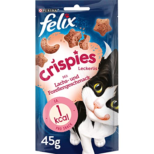 PURINA Felix Crispies o smaku łososia i pstrąga, przekąski dla kotów, 8x45 g(360g) von Felix