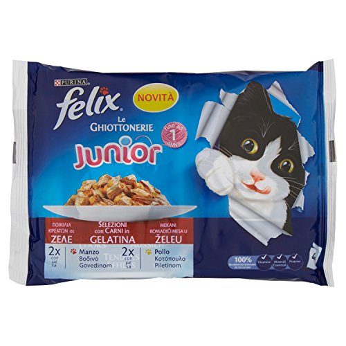 Purina Felix Junior-Katzenfutter, 4 x 100 g von Felix