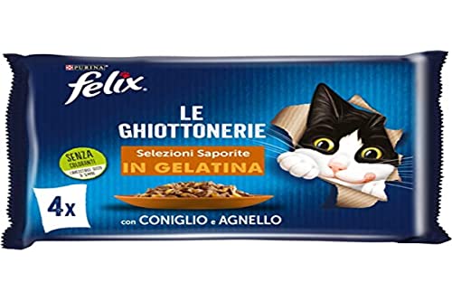 Purina Felix Le Ghiottonerie Katzenfutter mit Hase und Lamm, 48 Beutel à 85 g von Felix
