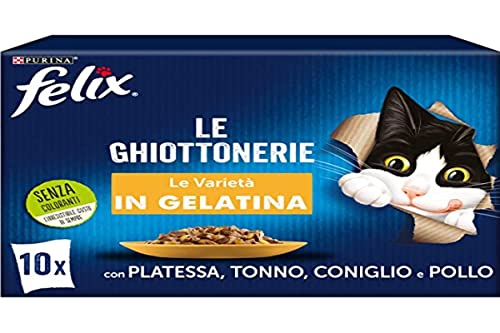 Purina Felix Nassfutter für Katzen mit Platessa, Thunfisch, Kaninchen und Huhn, 60 Beutel à 85 g von Felix