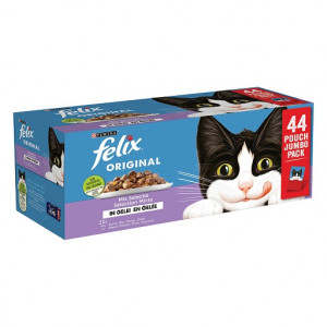 Purina Felix Original Mix Auswahl in Gelee für Katzen 44x85g Pro 2 Kartons (88 x 85 g) von Felix