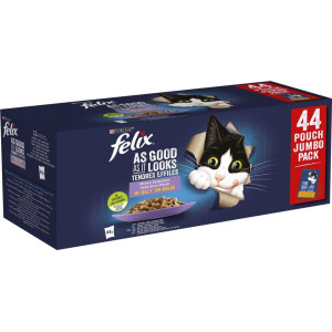 Purina Felix So Gut Wie Es Aussieht Mix Selection in Gelee Katzen-Nassfutter 44x85g Pro 2 Kartons (88 x 85 g) von Felix