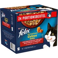 Sparpaket Felix "Sensations" 48 x 85 g - Fleischvielfalt in Gelee (Rind, Huhn, Ente, Lamm) von Felix