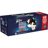 Sparpaket Felix ''So gut wie es aussieht'' 132 x 85 g - Fleisch- und Fischauswahl (Huhn, Rind, Thunfisch, Lachs) von Felix