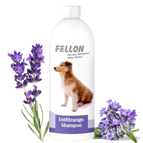 Fellon Entfilzungsshampoo für Hunde – Sanfte, pH-neutrale Pflege für leichtes Entfilzen – Biologisch – Für alle Rassen, Langhaar & Kurzhaar – Verhindert Verfilzungen & Juckreiz – 1 Liter von Fellon