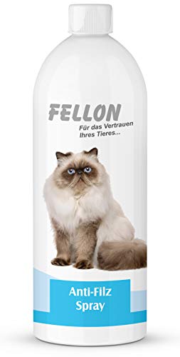 Fellon Anti-Filz für Katzen | Entfilzungsspray 1 Liter | 100% natürlich & pH-neutral | Fellpflege für seidigen Glanz & leichte Kämmbarkeit | für alle Katzenrassen | Dermatologisch getestet von Fellon