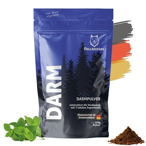 Fellbengel Darmpulver Hund [kräuterbasiert] Magen Darm Hund - Unterstützung der Verdauung bei Durchfall und Sodbrennen - 100% natürlich Made in Germany, 0% Zusatzstoffe - 100g von Fellbengel