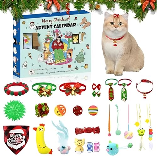 Adventskalender Für Katzenspielzeug 2024 – Countdown Bis 24 Tage Mit Katzenspielzeug, Weihnachts-Countdown-Kalender Für Kätzchenspielzeug, Weihnachts-Countdown-Geschenke Für Katzenliebhaber von Fellflying