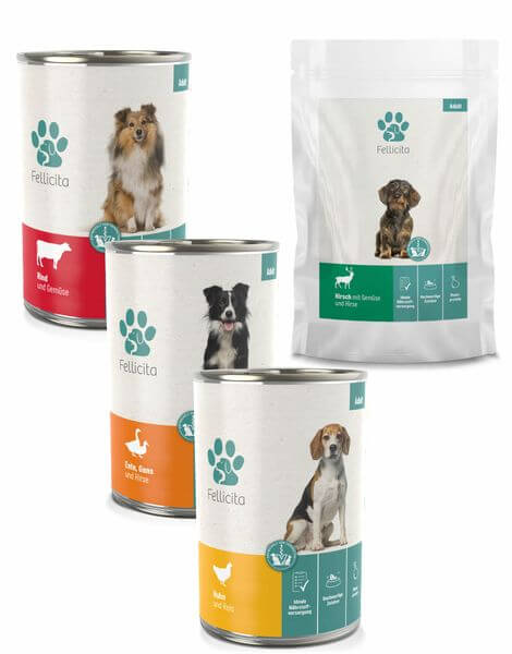 Fellicita Hund Nassfutter Probierpaket groß 300g/400g von Fellicita